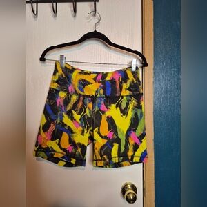 650 Lululemon Wunder Train Contour Fit High-R Short 8" Undertone Black Multi